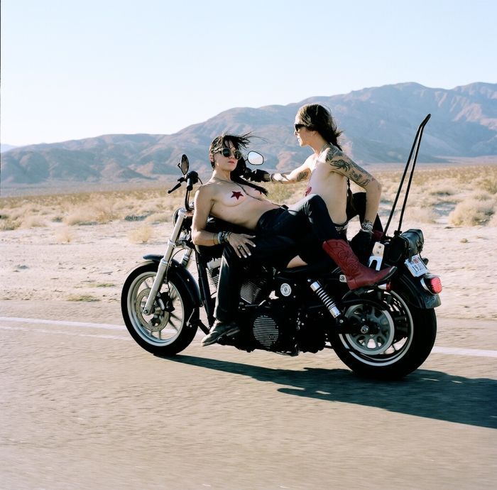 Girls on a motorcycle in Sharjah